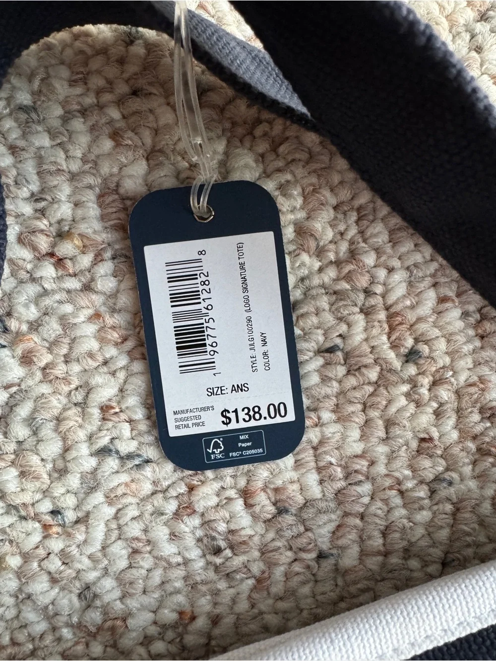 NWT Johnnie-O Logo Signature Tote Navy